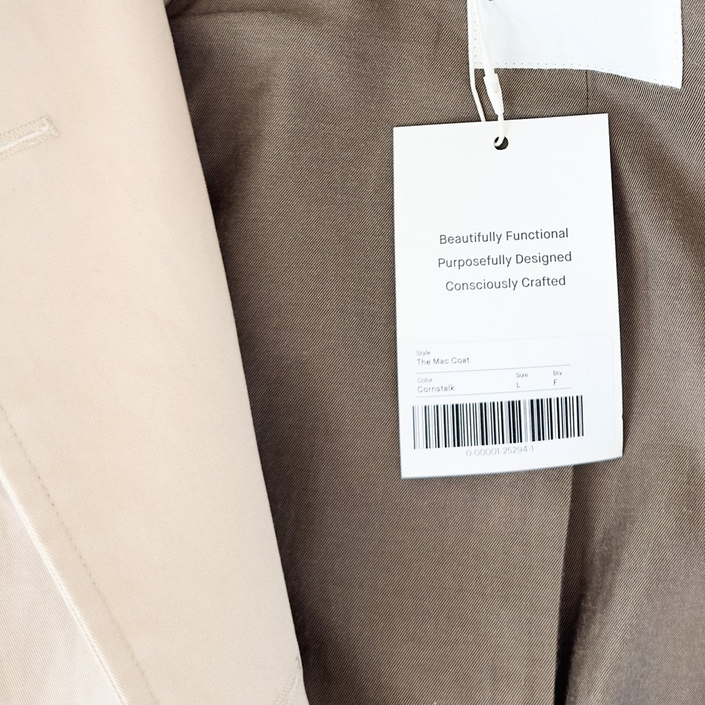 NWT Everlane The Mac Coat Cornstalk Organic Cotton - L - Picture 3 of 7